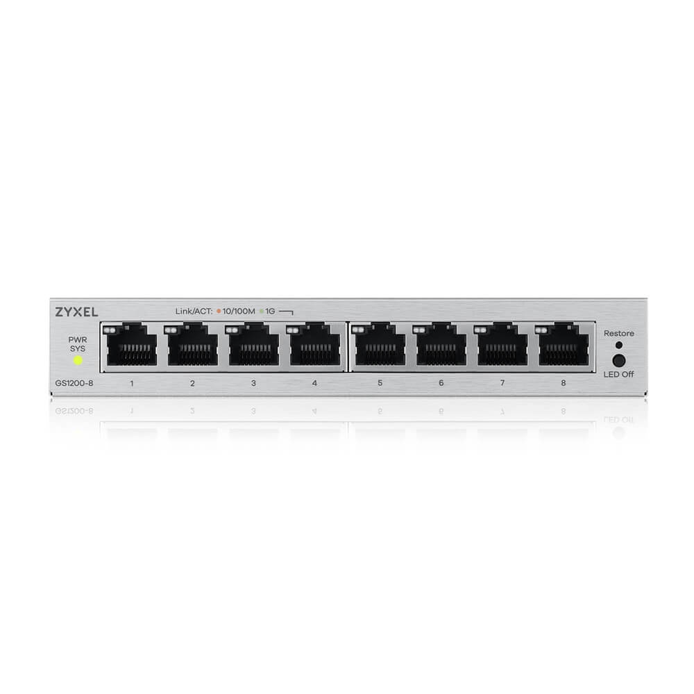 ZyXEL GS1200-8 v3, 8 Port Gigabit webmanaged Desktop Switch