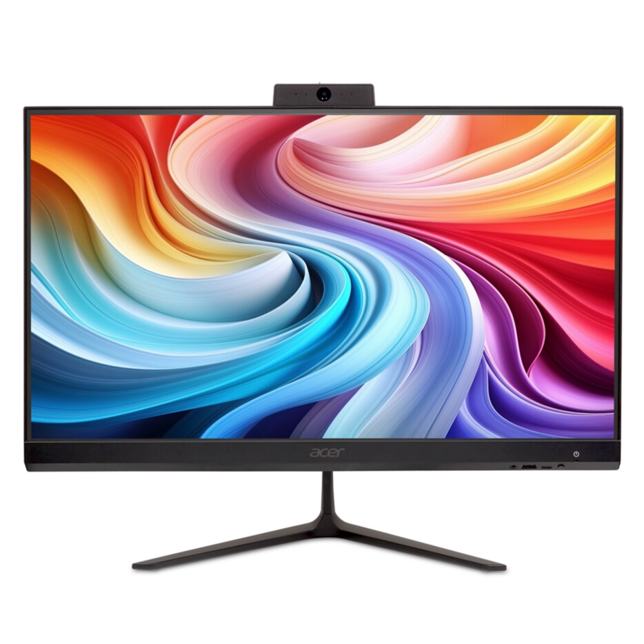 Acer Aspire C24-B, 23.8'' FHD IPS AiO 120Hz, AMD Ryzen 5 7430U (up to 4.30GHz, 19MB), 16GB DDR4 (1 slot free), 512GB SSD, no DVD, AMD Radeon Graphics, HDMI, USB 3.2, USB 2.0, Type- C, RJ-45, WiFi 6, BT 5.0, KBD& Mouse USB,Glan,Tilt, Cam+mic, NO OS, Black