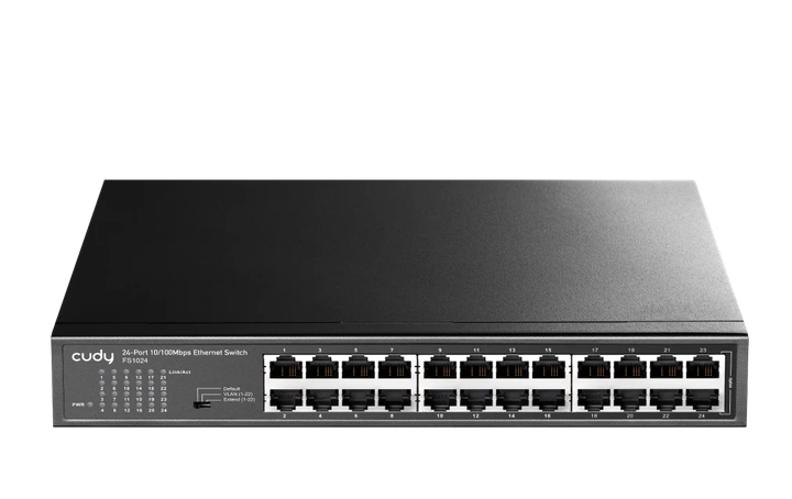 Cudy FS1024 24-Port 10/100 Mbps Metal Switch, 24 10/100 Mbps RJ45 Ports, Rack-mountable Steel Case