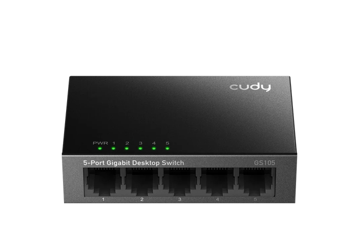 Cudy GS105 5-Port Gigabit Metal  Switch, 5 10/100/1000M RJ45 Ports, Desktop Metal Case
