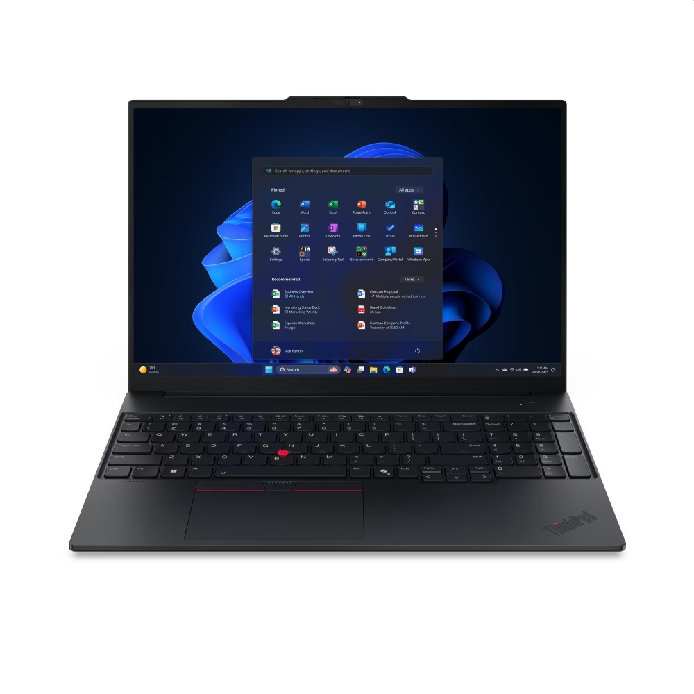 Lenovo ThinkPad E16 G3 Intel Core Ultra 7 255H, 16C (up to 5.1GHz, 24MB), 32GB DDR5-5600, 1TB SSD, 16" WUXGA (1920x1200) IPS AG, Intel Arc 140T GPU  Graphics, 1080p&IR Cam, Backlit KB English, 4cell, FPR, WLAN, BT, Win 11Pro, 3Y Onsite