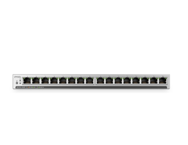 ZyXEL GS1100-16EPS Slimline Unmanaged + PoE+ 135W 16 port Gigabit  Unmanaged + Switch