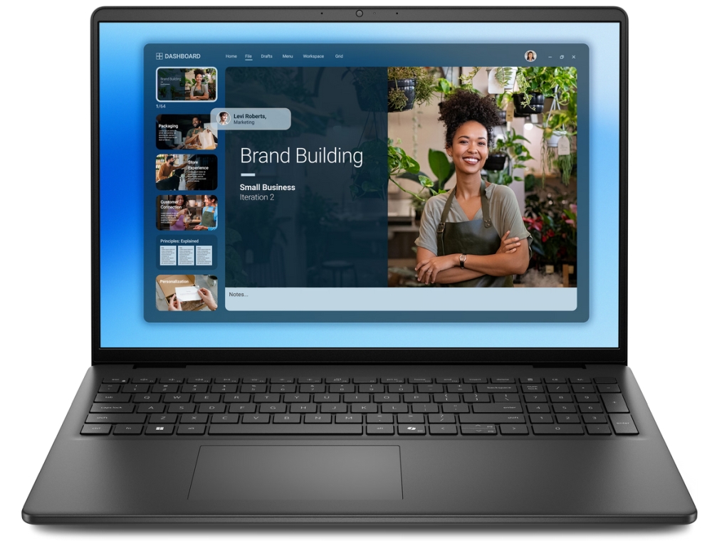 Dell 16 DC16250, Intel Core 5 120U (10 cores, up to 5.0 GHz), 16.0" FHD+(1920x1200) AG, 300nits, 16GB, 2x8GB, DDR5, 5200 MT/s, 512GB M.2 PCIe, Intel Graphics, Cam, FPR, Wi-Fi 6, Backlit Kb, Win 11 Pro, Carbon Black, 3Y PS