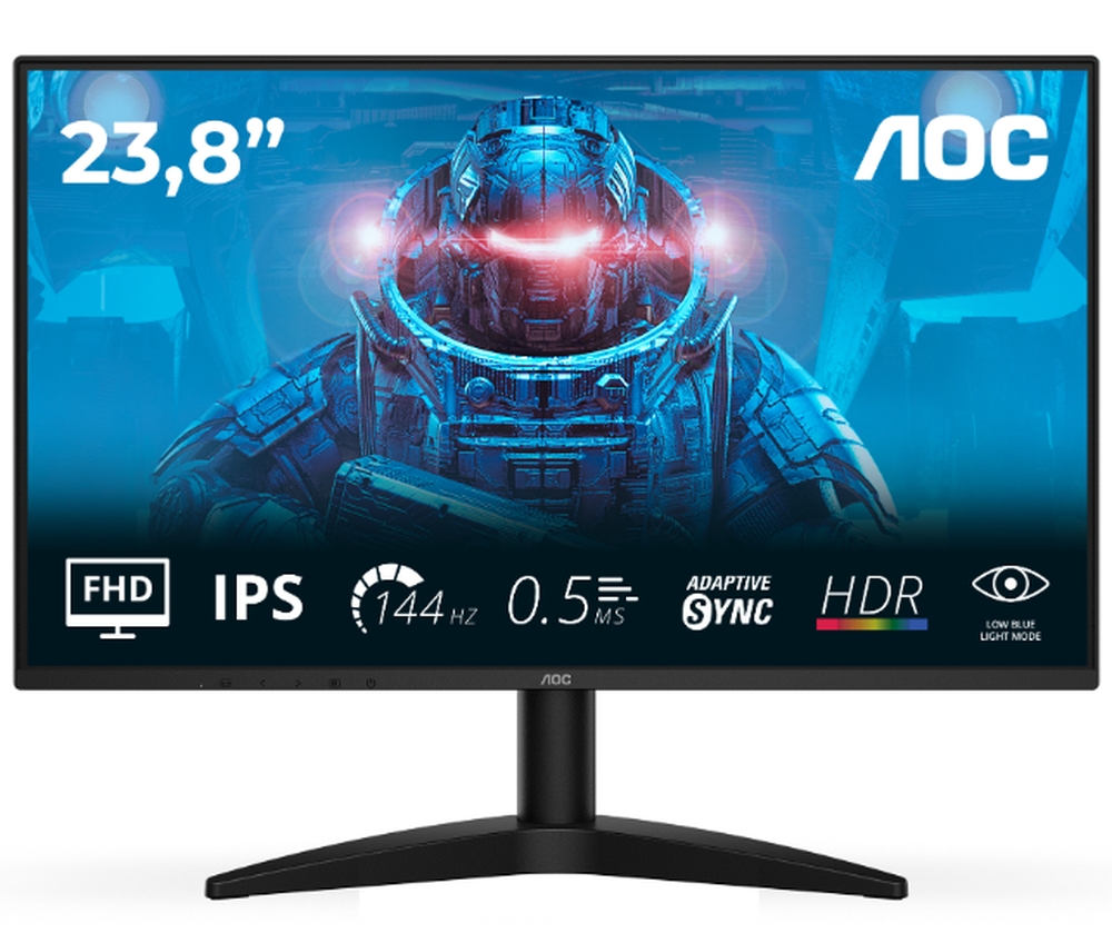 AOC 24B36X, 23.8" IPS WLED, 1920x1080@144Hz, 4ms GtG, 0.5ms MPRT, 300cd m/2, 1500:1, DCR 20M:1, Adaptive Sync, FlickerFree, Low Blue Light, Tilt, HDMI, DP