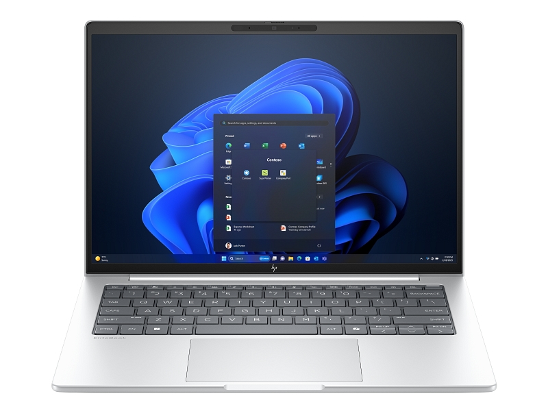 HP EliteBook 8 G1i AI 14" Glacier Silver, Ultra 7-255U(up to 5.2GH/12MB/12C), 14" WUXGA AG 300nits, 32GB 5600Mhz 1DIMM, 1TB PCIe SSD, WiFi 7 + BT 5.4, Backlit Kbd, FPR, Smart Card Reader, 3C Batt, Win 11 Pro, 3Y Offsite