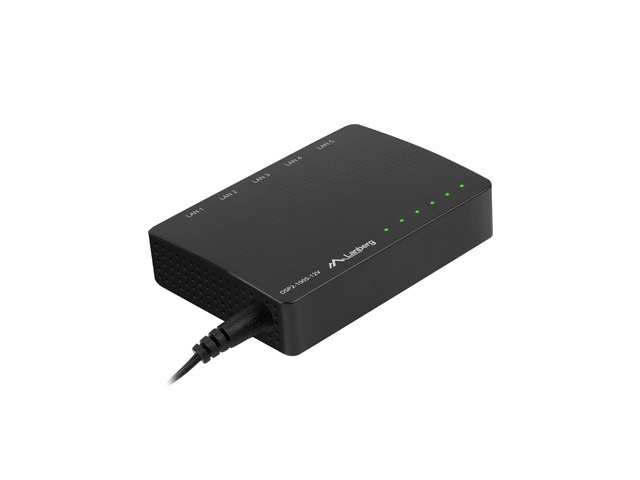 Lanberg switch dsp2-1005-12v 5x 1GB/s unmanaged gigabit ethernet desktop 12v